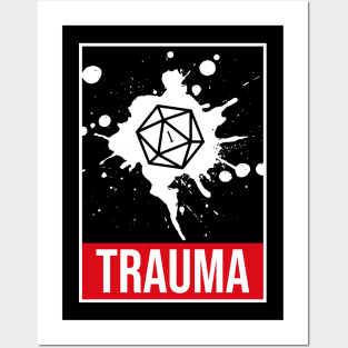 Trauma Critical Fail D20 Dice Posters and Art